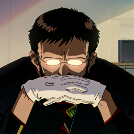 21004-2995930599-1boy, solo, portrait, ikari gendou, gendou pose, black hair, beard, facial hair, black jacket, red turtleneck, yellow sunglasses.png